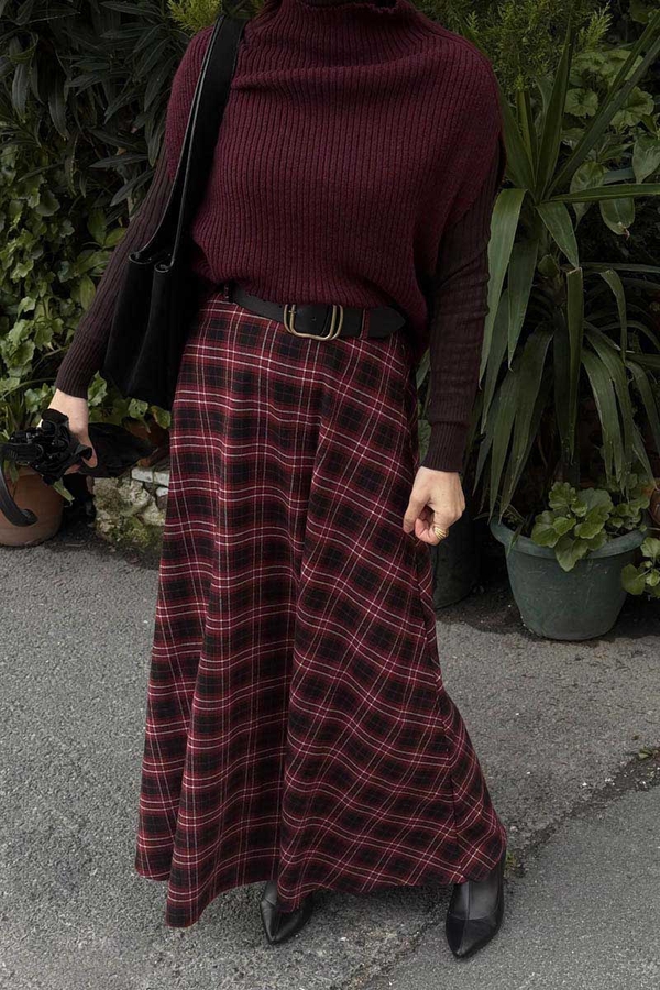 Turtleneck Knit Vest Burgundy - 5