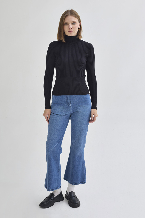 Turtleneck Premium Knit Body Black