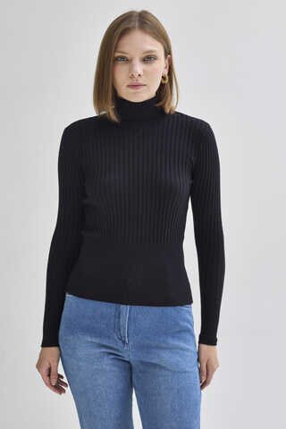 Turtleneck Premium Knit Body Black - 3
