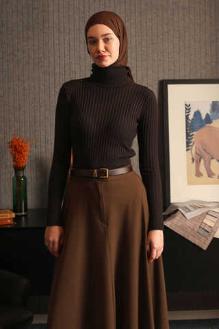 Turtleneck Premium Knit Body Brown (1)