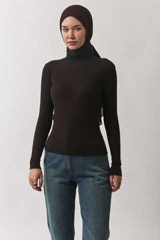 Turtleneck Premium Knit Body Brown - 10