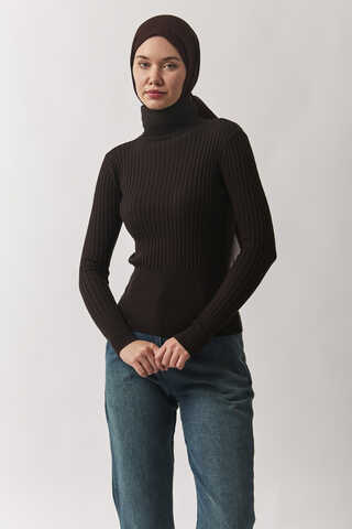 Turtleneck Premium Knit Body Brown - 13
