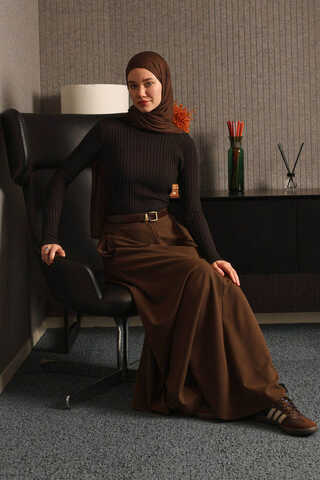 Turtleneck Premium Knit Body Brown - 1