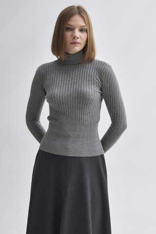 Turtleneck Premium Knit Body Grey
