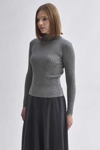 Turtleneck Premium Knit Body Grey - 4