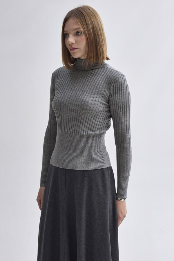 Turtleneck Premium Knit Body Grey - 4