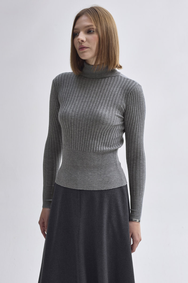 Turtleneck Premium Knit Body Grey - 5
