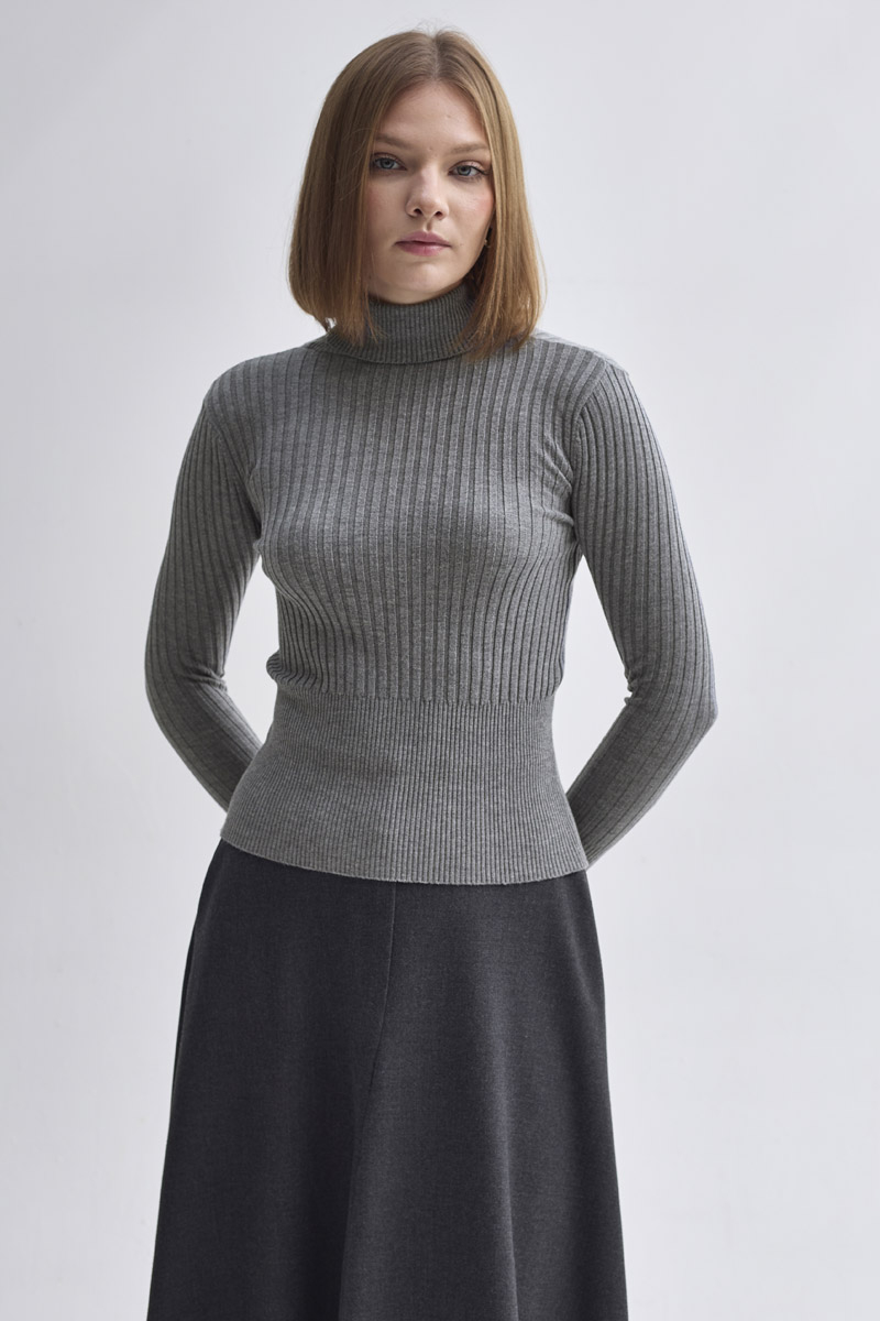 Turtleneck Premium Knit Body Grey