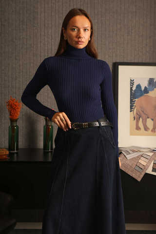 Turtleneck Premium Knit Body Navy - 2