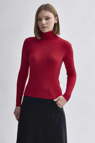 Turtleneck Premium Knit Body Red - 1