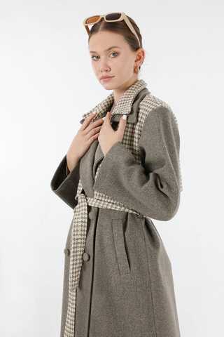 Tüvit Detaylı Kruvaze Kaban Toprak - 2