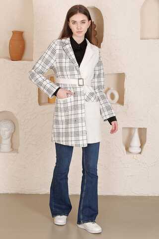 Tweed Duo Blazer Jacket Ecru - 1