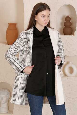 Tweed Duo Blazer Jacket Ecru - 2