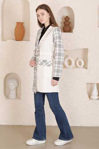 Tweed Duo Blazer Jacket Ecru - 3