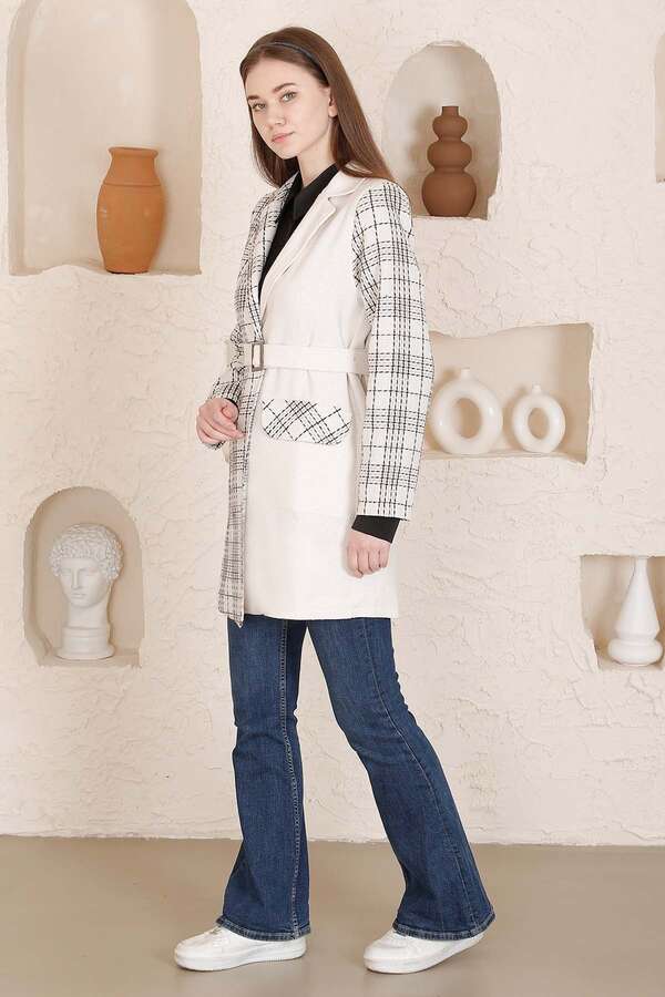Tweed Duo Blazer Jacket Ecru - 3