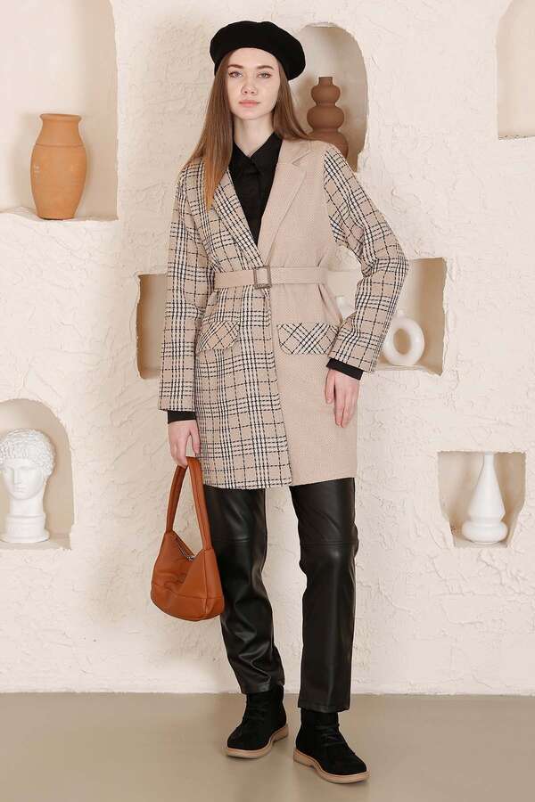 Tweed Duo Blazer Jacket Mink - 1