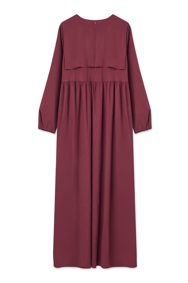 Tüzün Aller Detaylı Elbise Bordo - 5