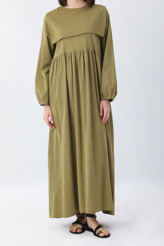 Tüzün Aller Detaylı Elbise Haki - 16