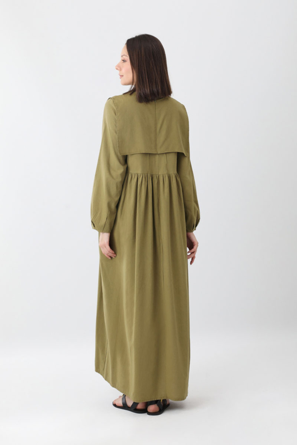 Tüzün Aller Detaylı Elbise Haki - 19