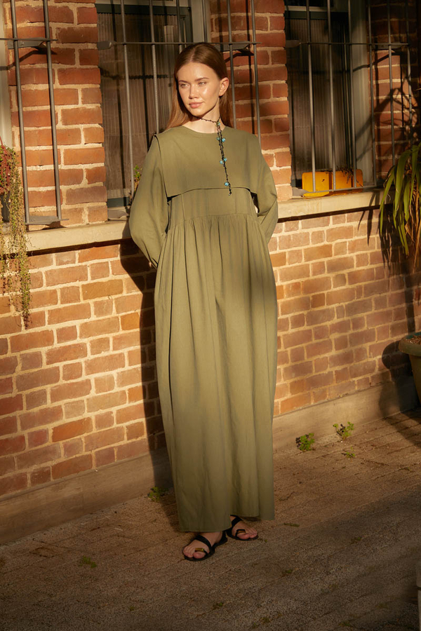 Tüzün Aller Detaylı Elbise Haki - 2