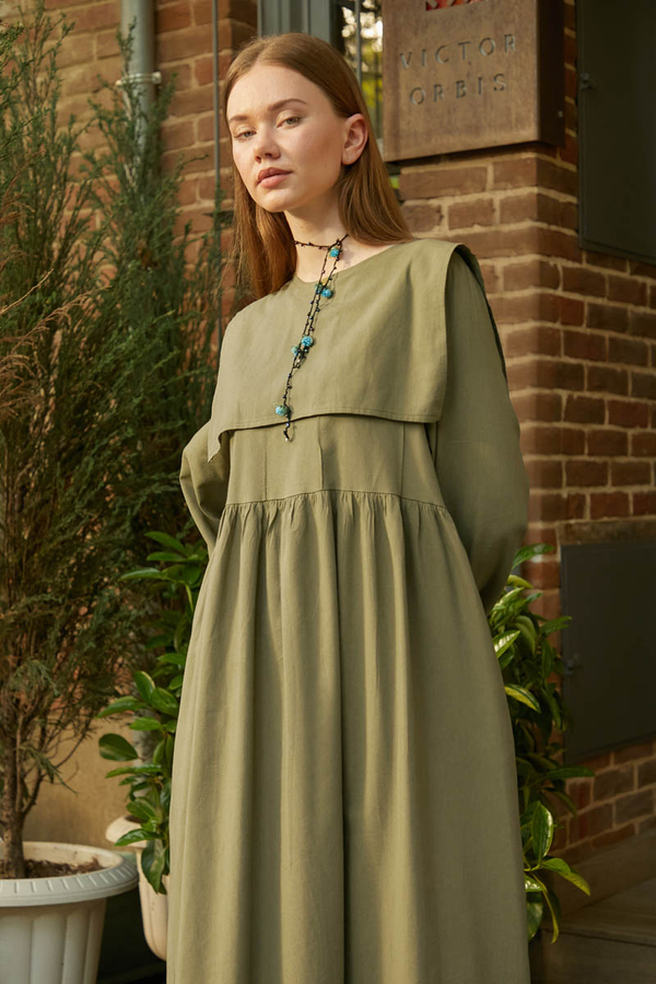 Tüzün Aller Detaylı Elbise Haki - 8