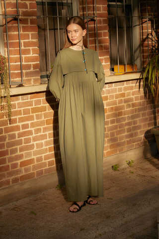 Tüzün Aller Detaylı Elbise Haki - 2