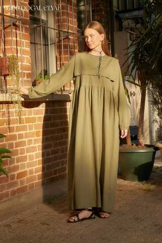 Tüzün Aller Detaylı Elbise Haki - 1