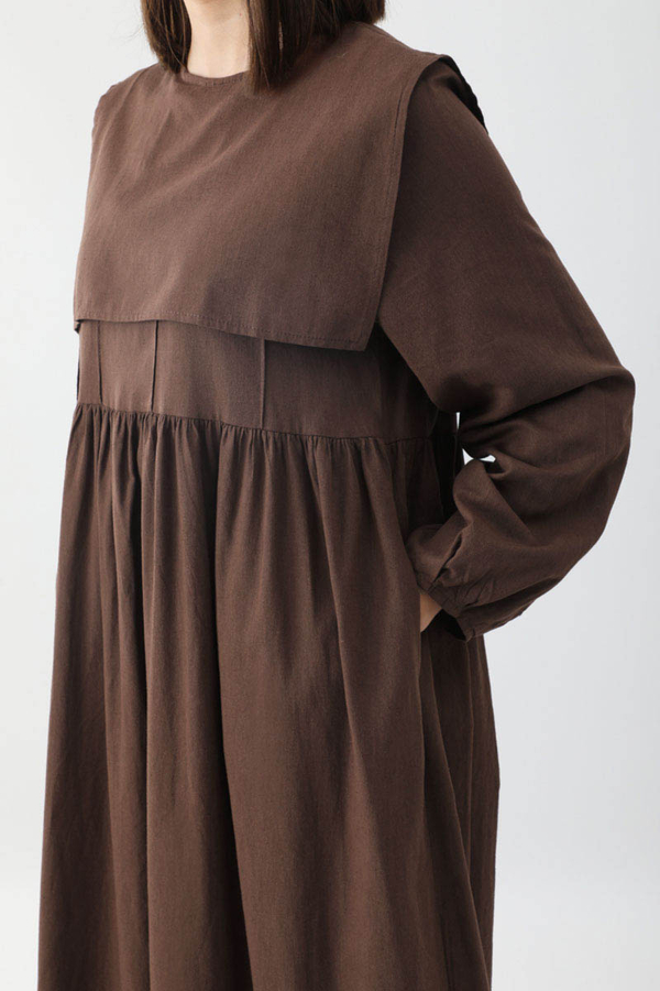 Tüzün Aller Detaylı Elbise Kahverengi - 2