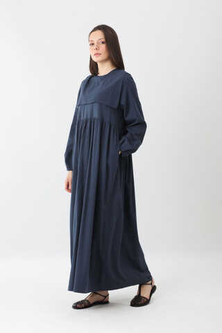 Tüzün Aller Detaylı Elbise Lacivert - 5