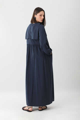 Tüzün Aller Detaylı Elbise Lacivert - 8