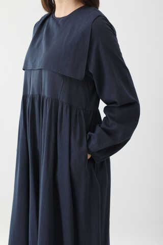 Tüzün Aller Detaylı Elbise Lacivert - 7
