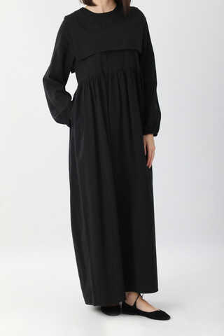 Tüzün Aller Detaylı Elbise Siyah - 3