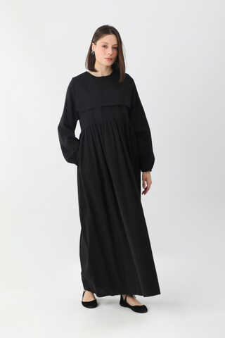 Tüzün Aller Detaylı Elbise Siyah - 4