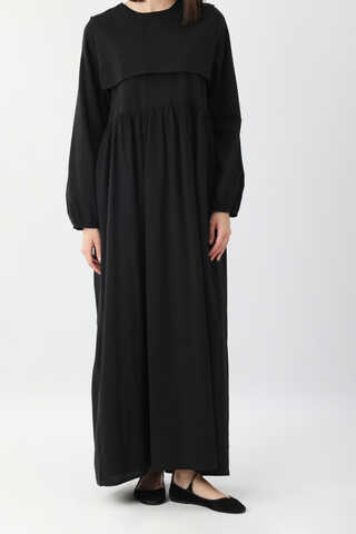 Tüzün Aller Detaylı Elbise Siyah - 8