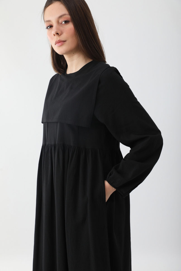 Tüzün Aller Detaylı Elbise Siyah - 9