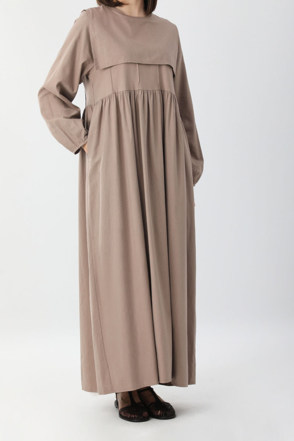 Tüzün Aller Detaylı Elbise Vizon - 10