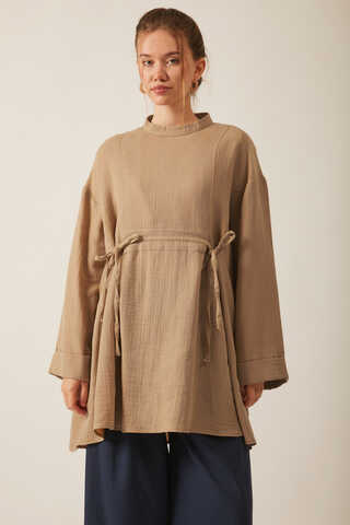 Ünsa Muslin Tunic Beige - 1