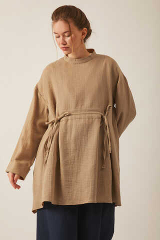 Ünsa Muslin Tunic Beige - 2