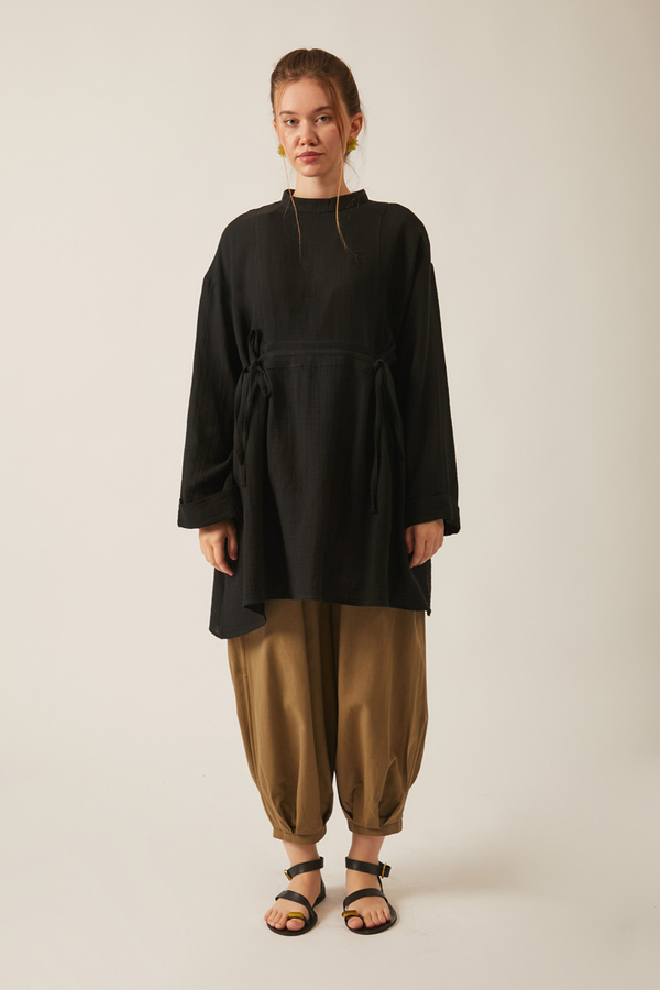 Ünsa Muslin Tunic Black - 1