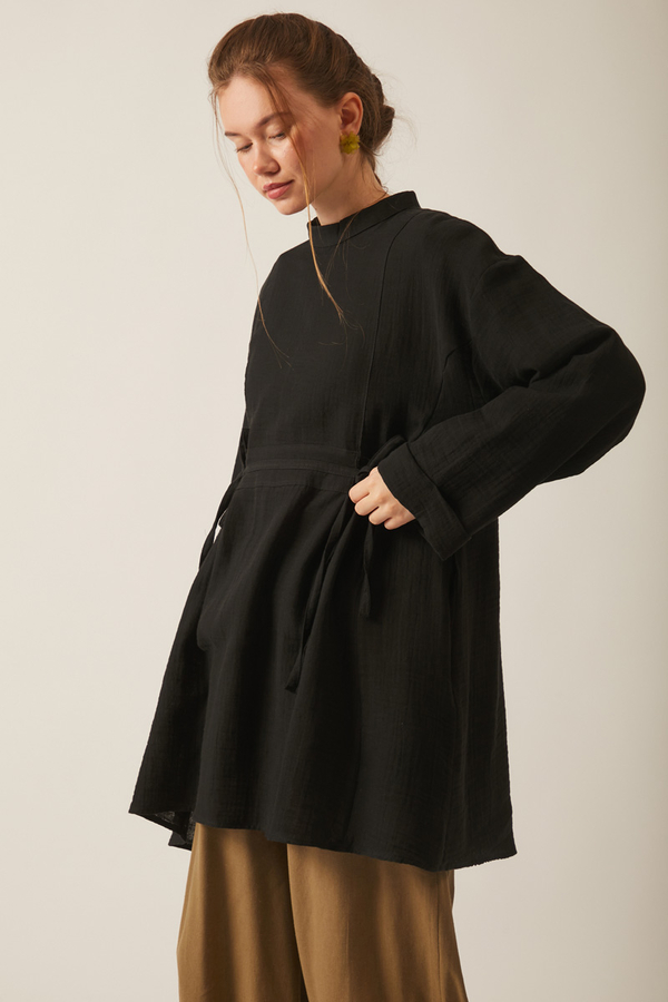 Ünsa Muslin Tunic Black - 4