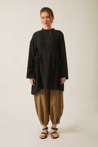 Ünsa Muslin Tunic Black - 1