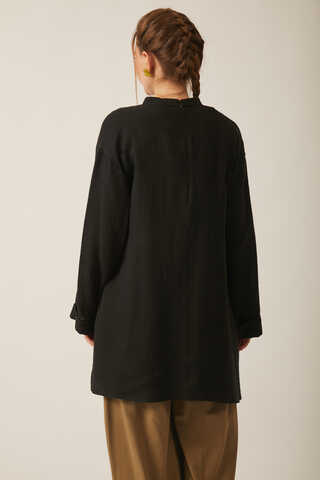 Ünsa Muslin Tunic Black - 8
