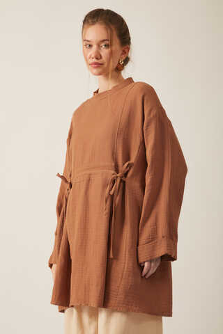 Ünsa Muslin Tunic Dark Taupe - 4