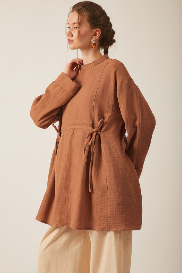Ünsa Muslin Tunic Dark Taupe - 8