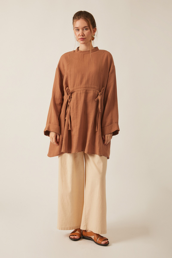 Ünsa Muslin Tunic Dark Taupe 