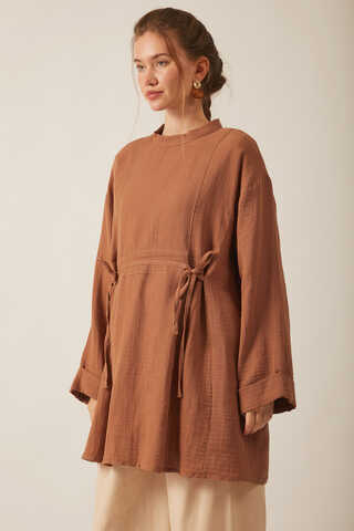 Ünsa Muslin Tunic Dark Taupe - 9