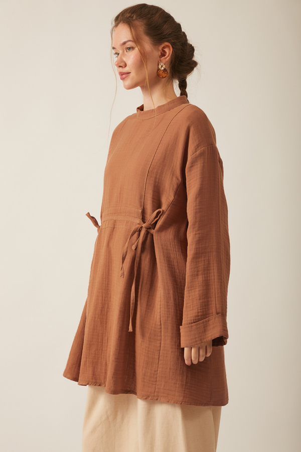Ünsa Muslin Tunic Dark Taupe - 3