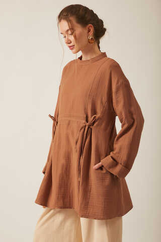 Ünsa Muslin Tunic Dark Taupe - 5