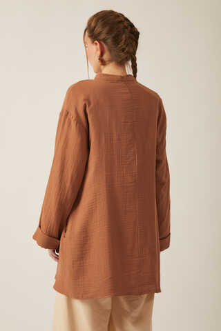 Ünsa Muslin Tunic Dark Taupe - 10