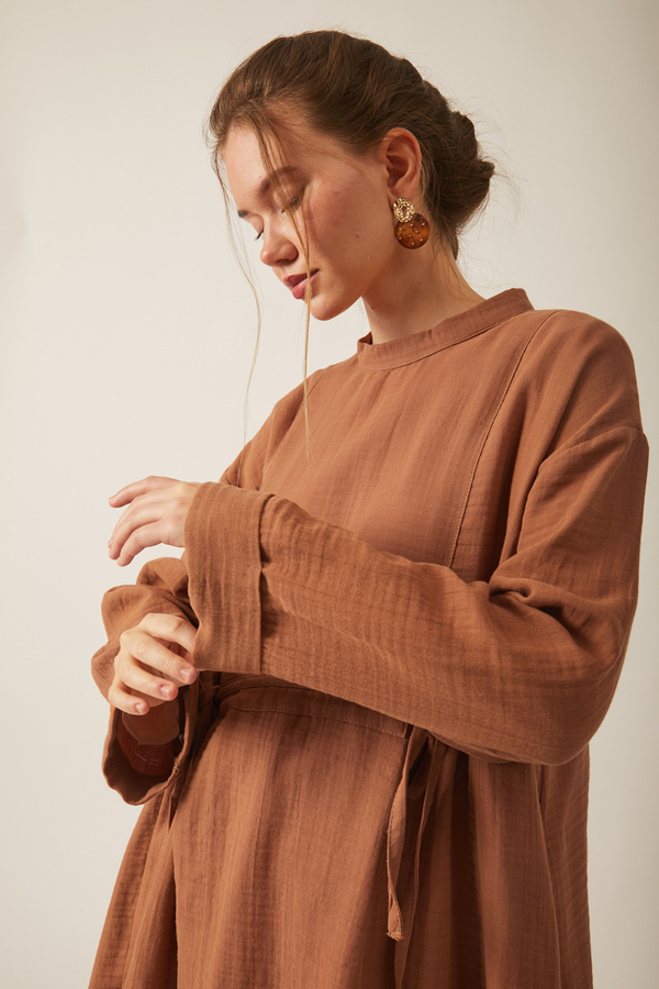 Ünsa Muslin Tunic Dark Taupe - 7